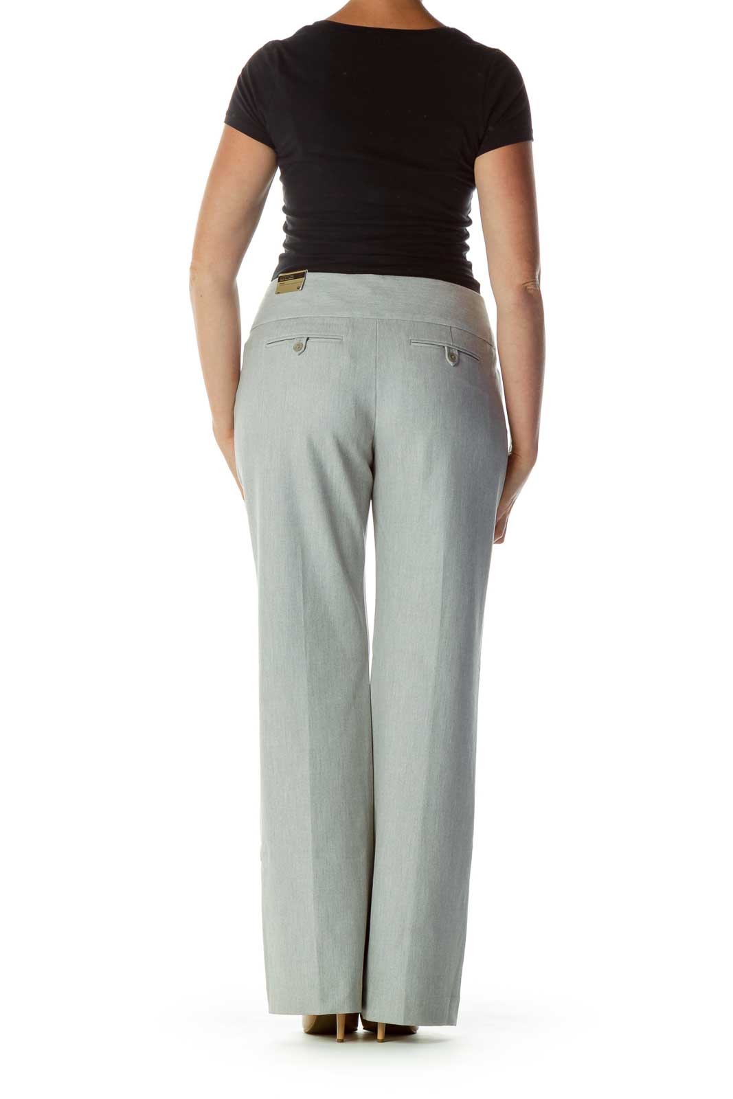 Gray Wide-Leg Slacks