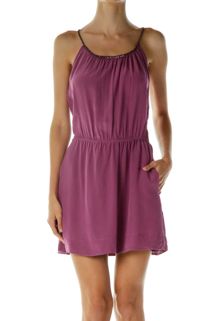 Purple Silk Cocktail Dress