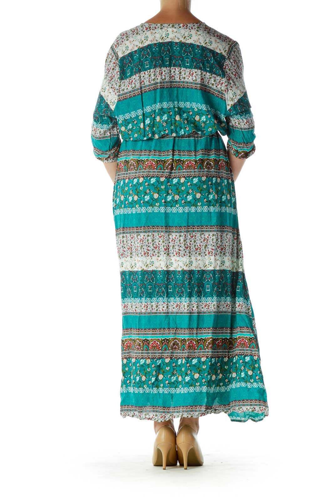 Turquoise Printed Maxi Dress