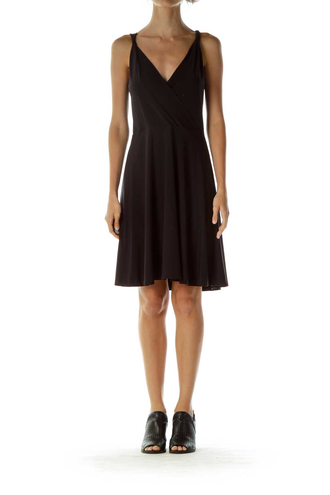 Black V-Neck Cocktail Dress