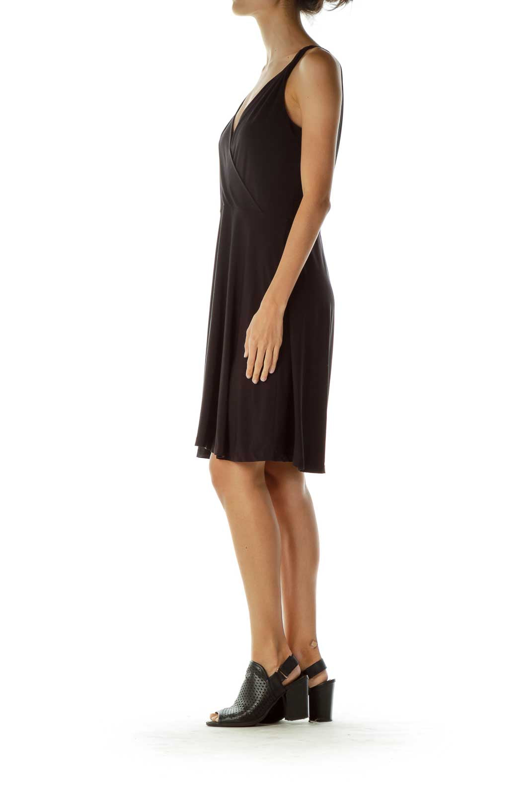 Black V-Neck Cocktail Dress