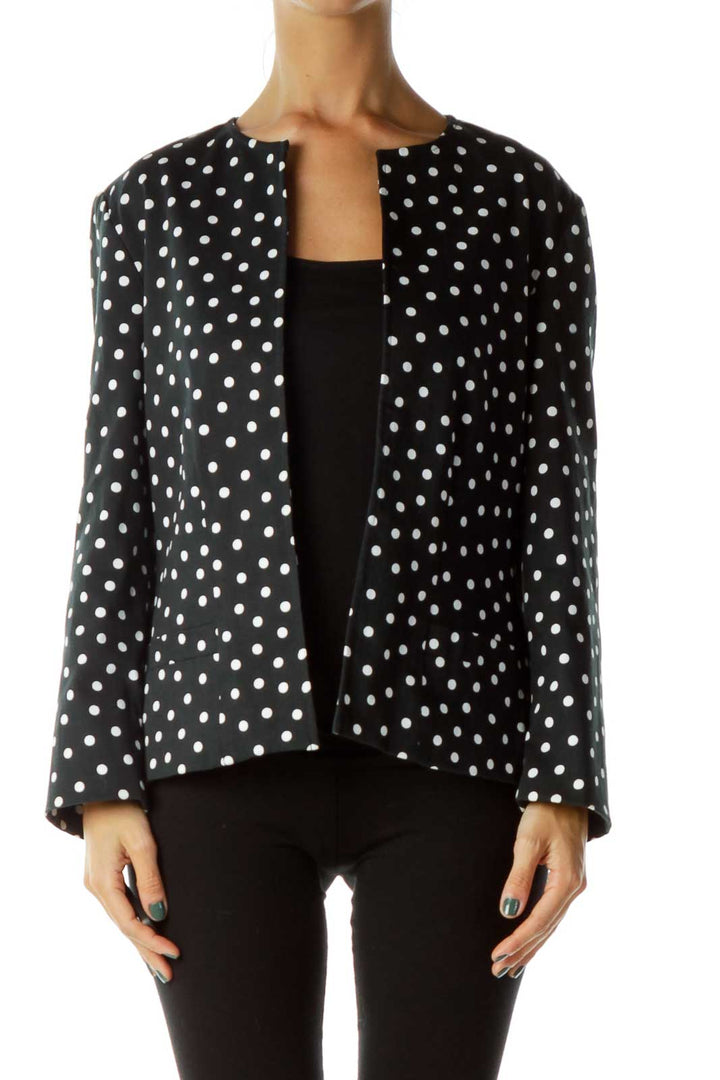 Black White Polkadot Blazer