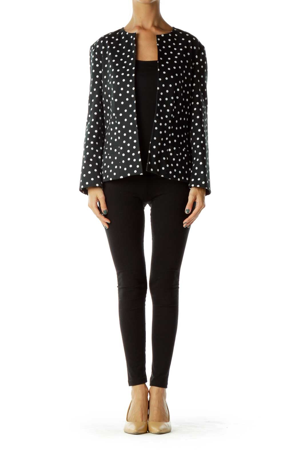 Black White Polkadot Blazer