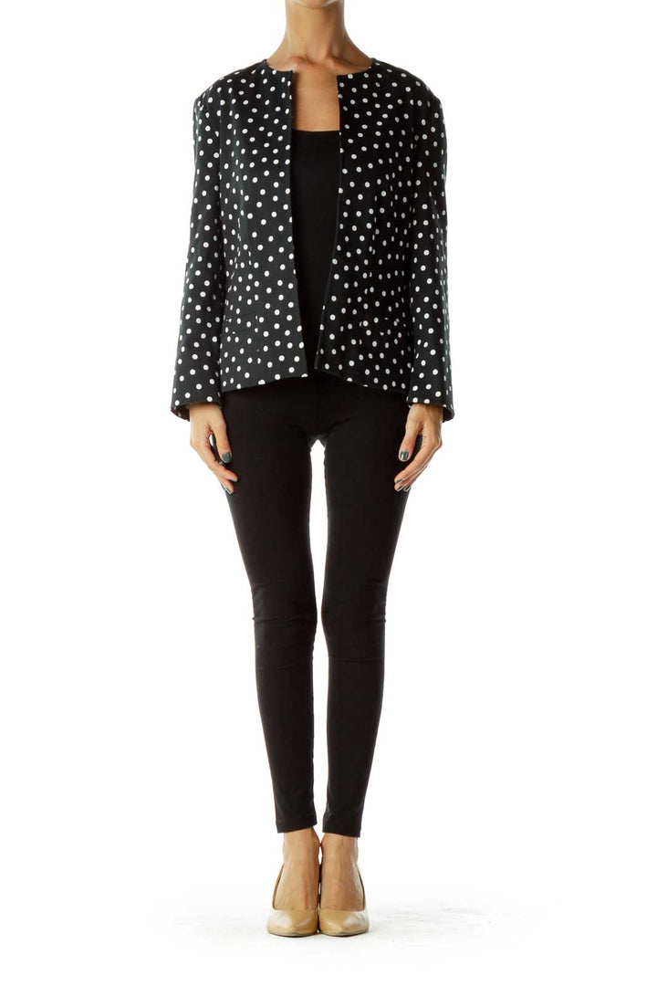 Black White Polkadot Blazer