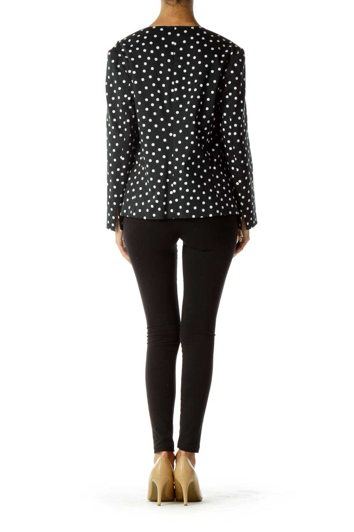 Black White Polkadot Blazer