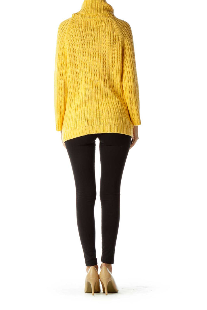 Yellow Knit Turtle Neck Sweater