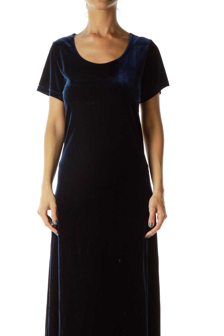 Navy Velvet Maxi Dress