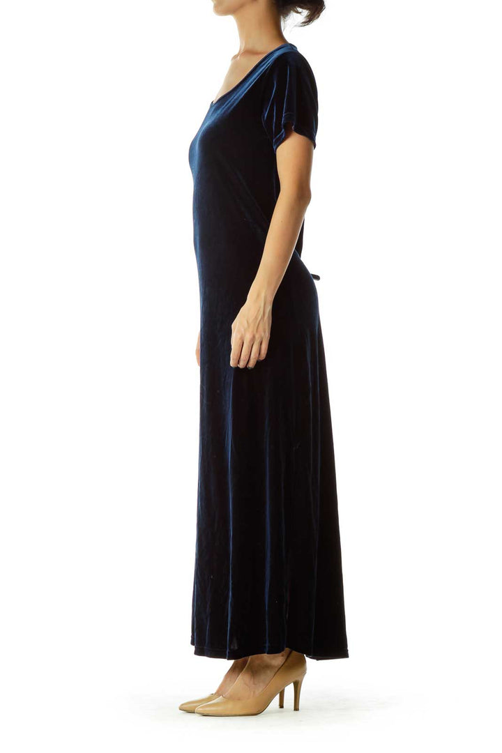 Navy Velvet Maxi Dress