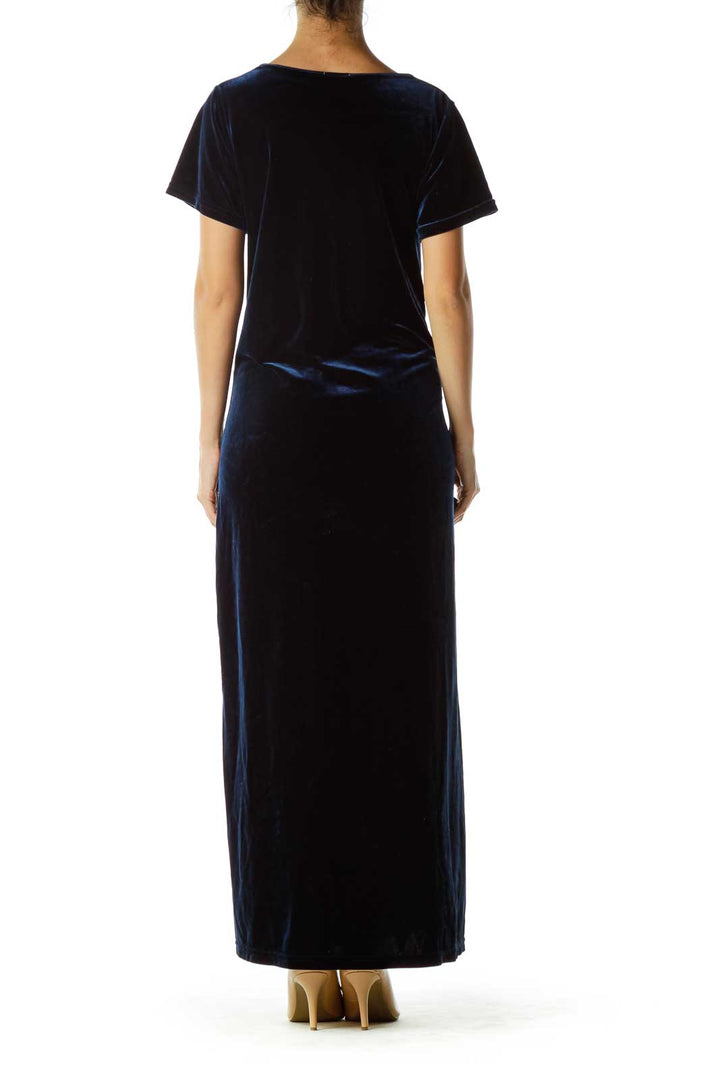 Navy Velvet Maxi Dress