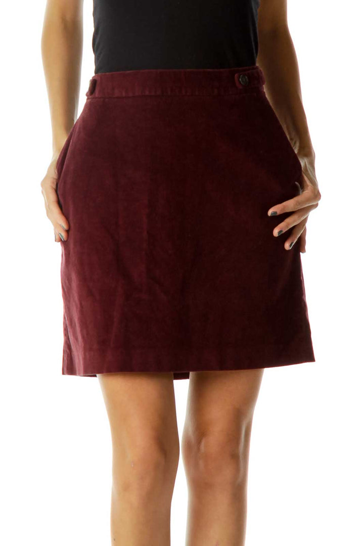 Burgundy Corduroy Skirt