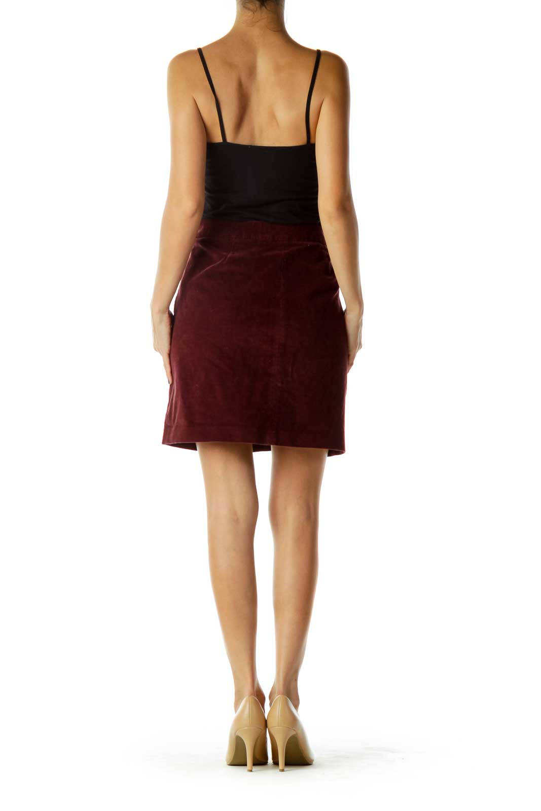 Burgundy Corduroy Skirt