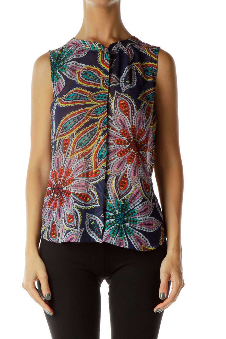 Patterned Sheer Sleeveless Tank