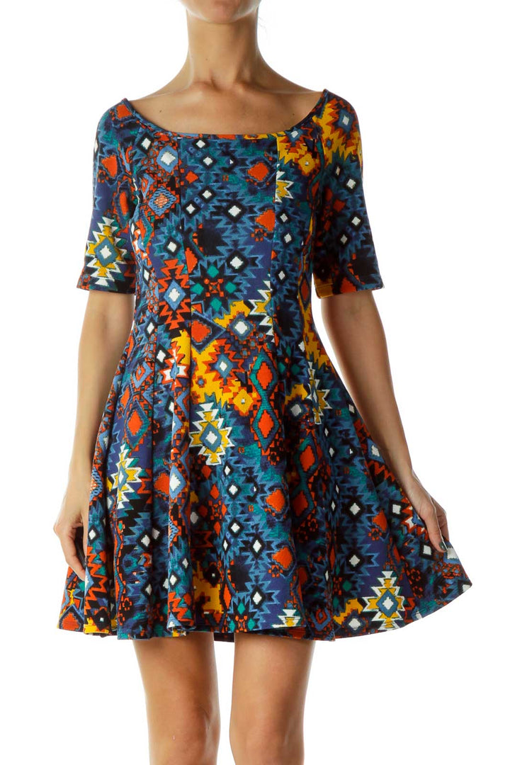 Tribal Print A-Line Dress