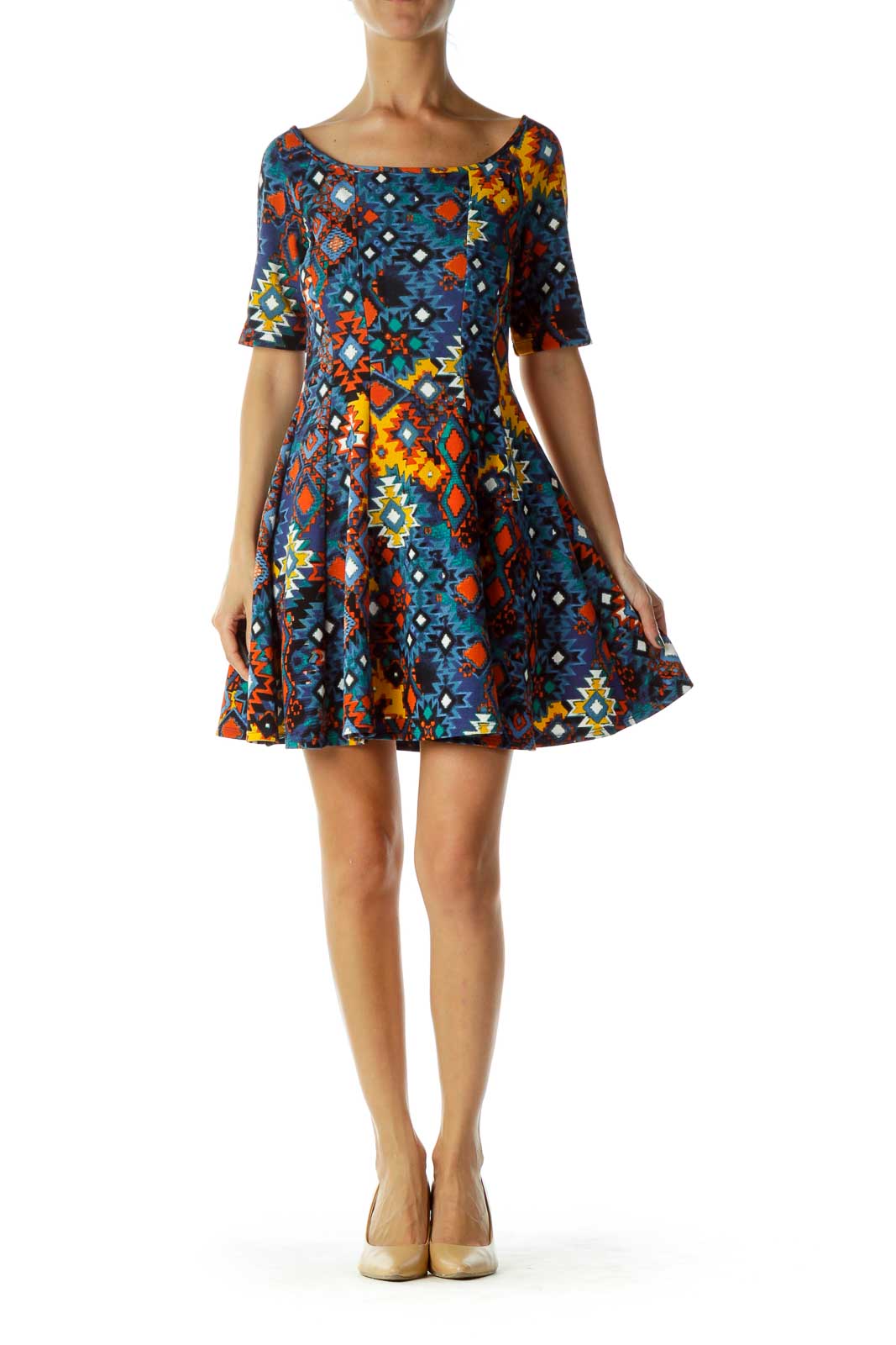 Tribal Print A-Line Dress