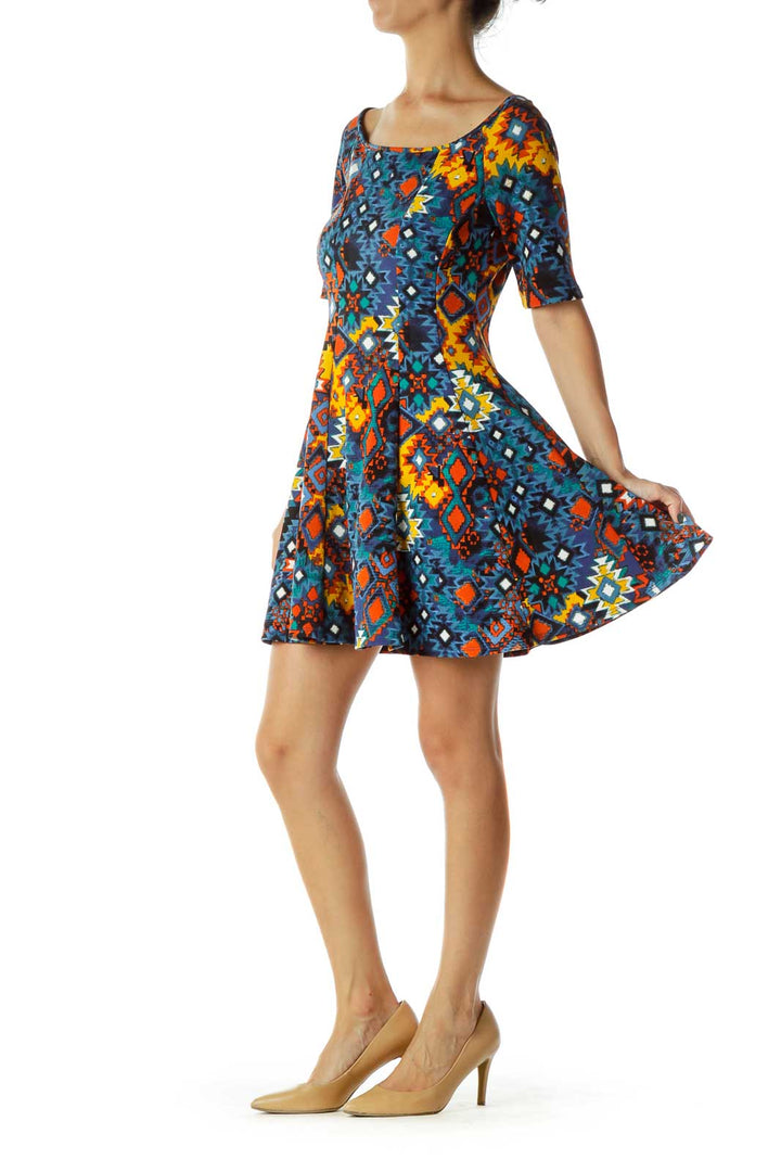 Tribal Print A-Line Dress