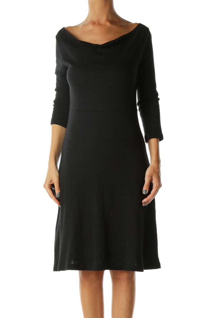 Black Stretchy Cotton Jersey Dress