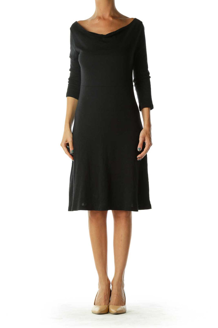 Black Stretchy Cotton Jersey Dress