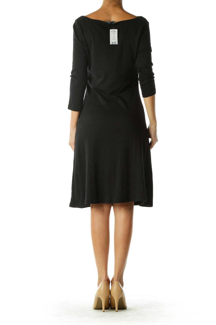 Black Stretchy Cotton Jersey Dress