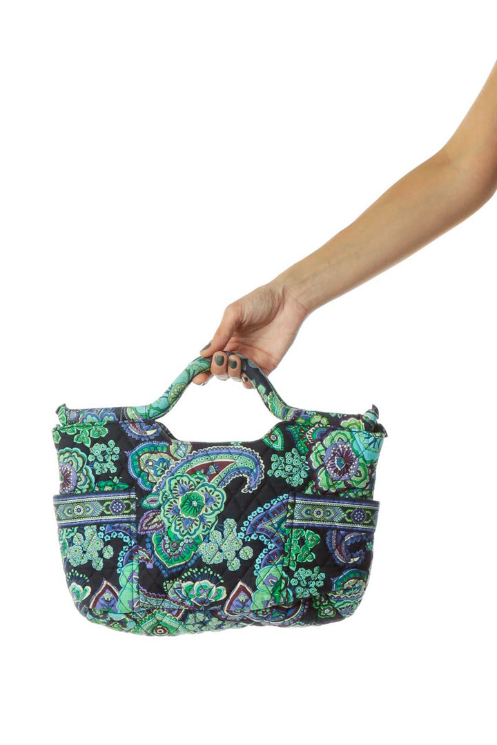 Green Blue Paisley Tote Bag