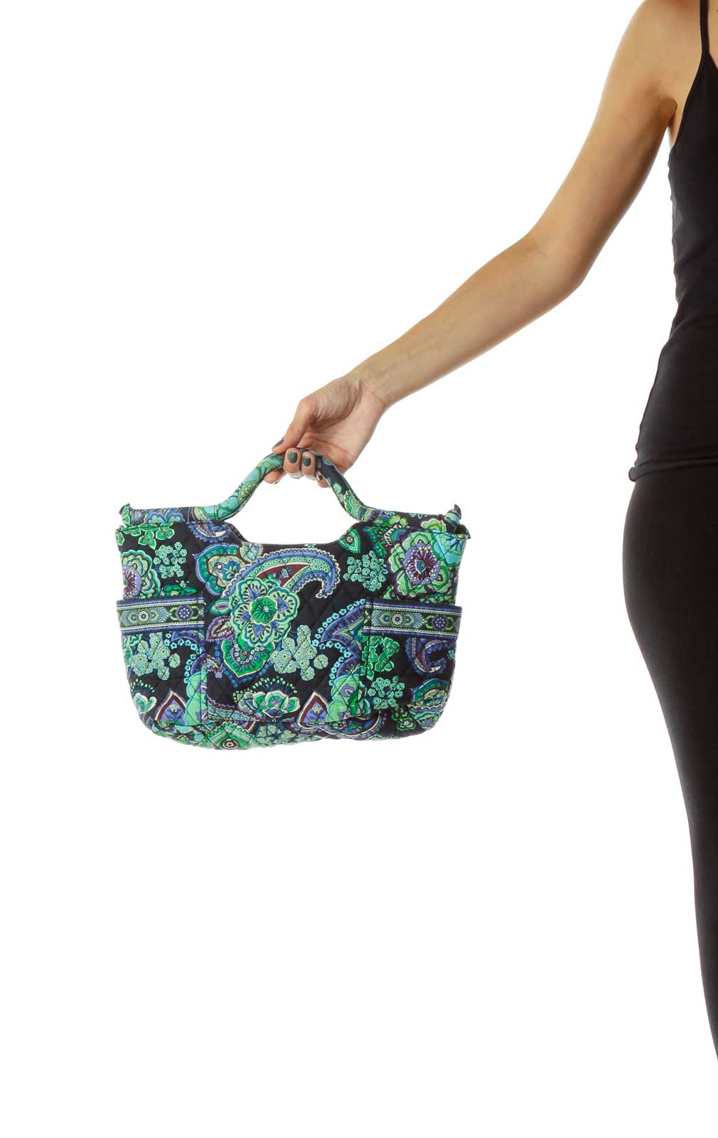 Green Blue Paisley Tote Bag