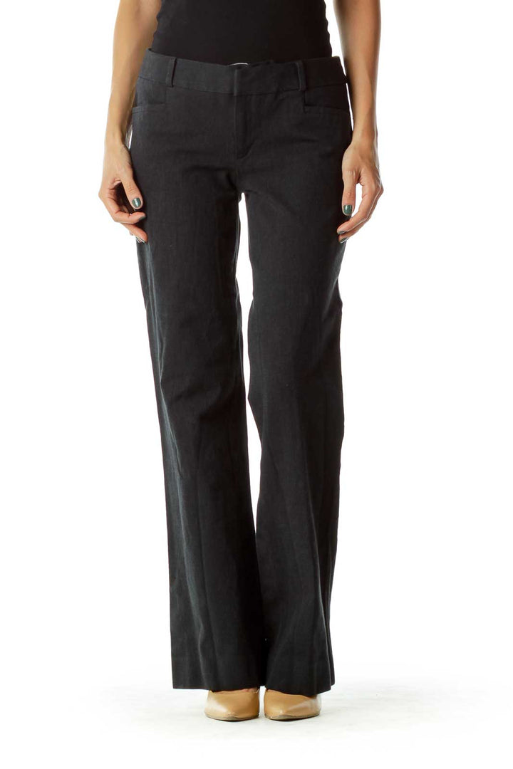 Black Flared Slacks