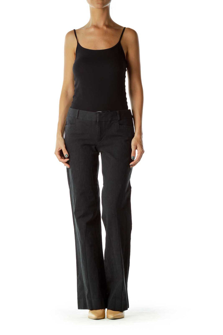 Black Flared Slacks