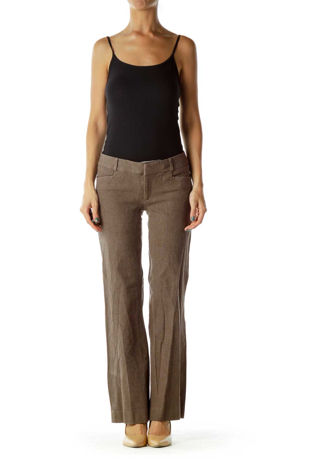 Brown Wide-Leg Slacks