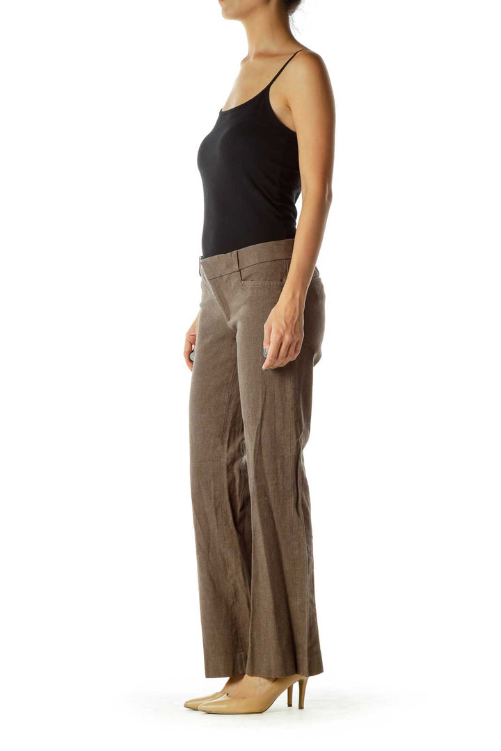 Brown Wide-Leg Slacks