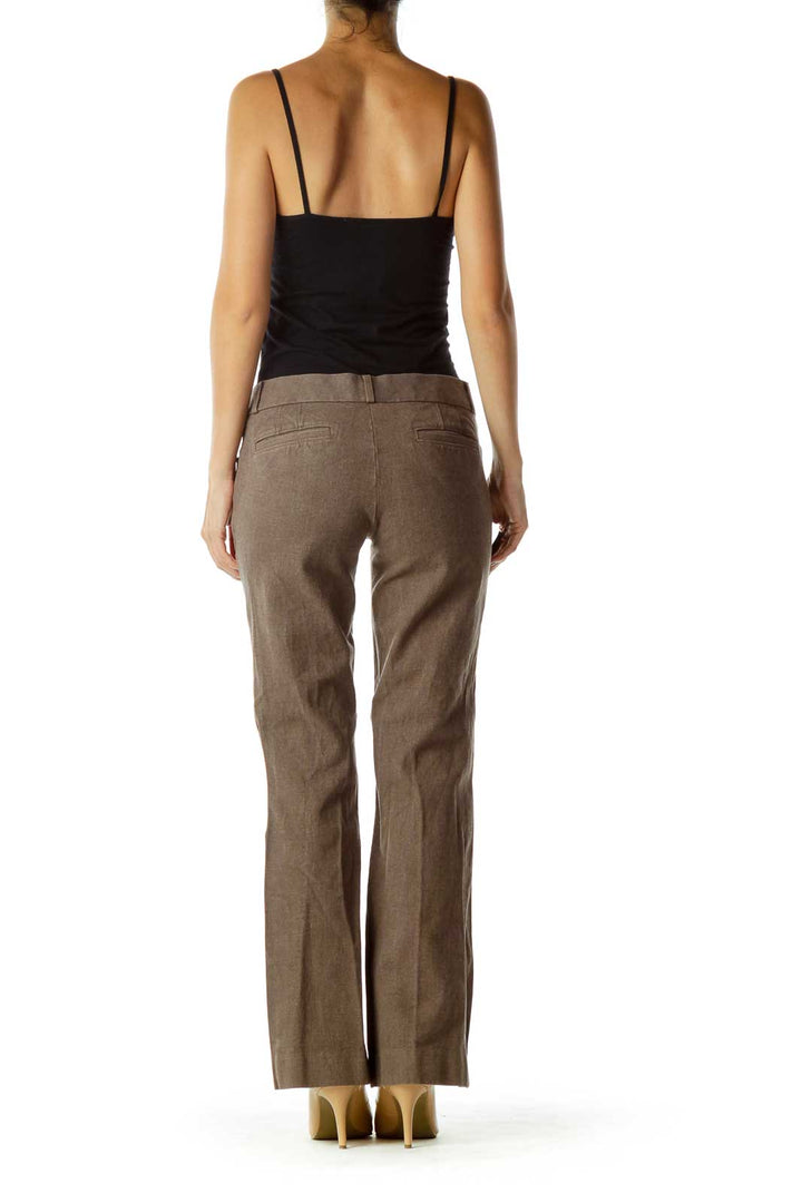 Brown Wide-Leg Slacks