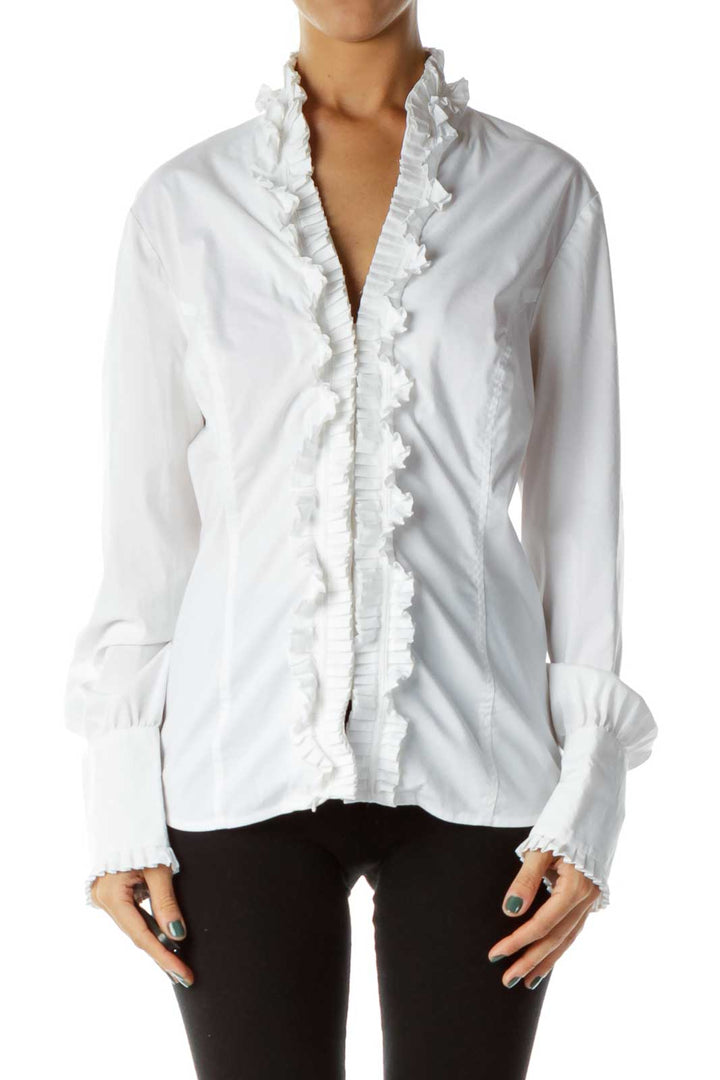 White Ruffled Blouse