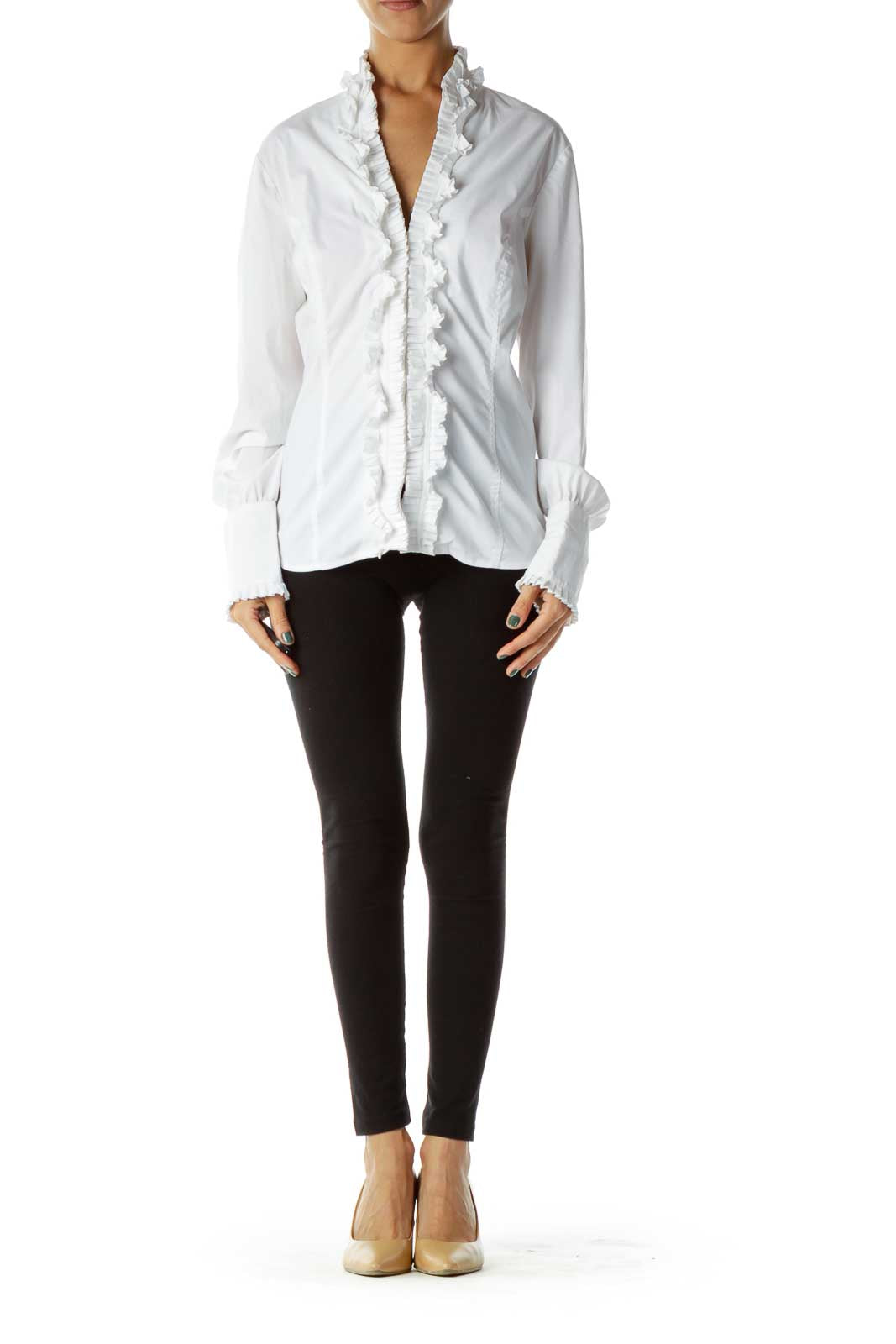 White Ruffled Blouse