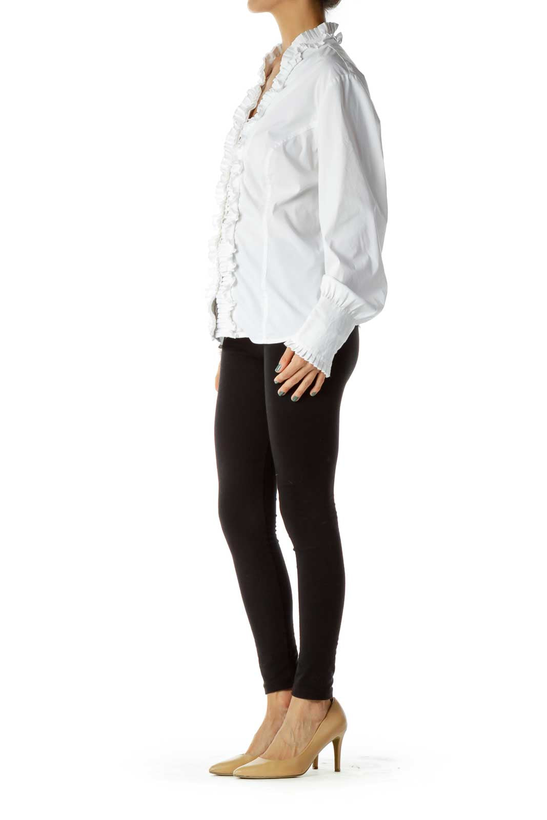 White Ruffled Blouse