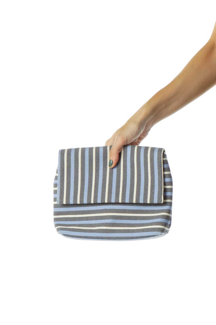 Blue Black Crossbody Striped Bag