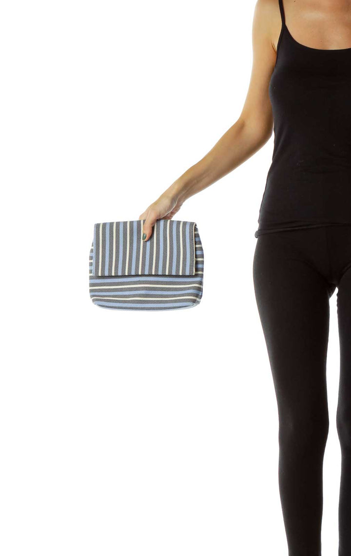 Blue Black Crossbody Striped Bag