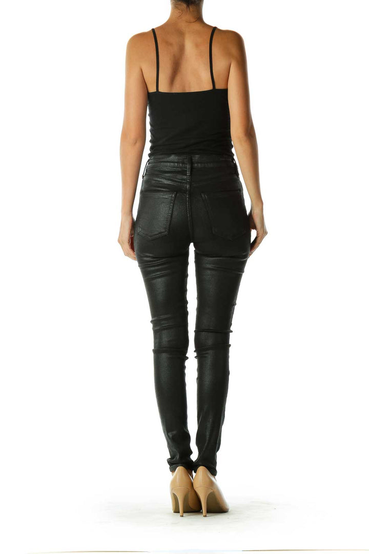 Black Metallic Skinny Jeans