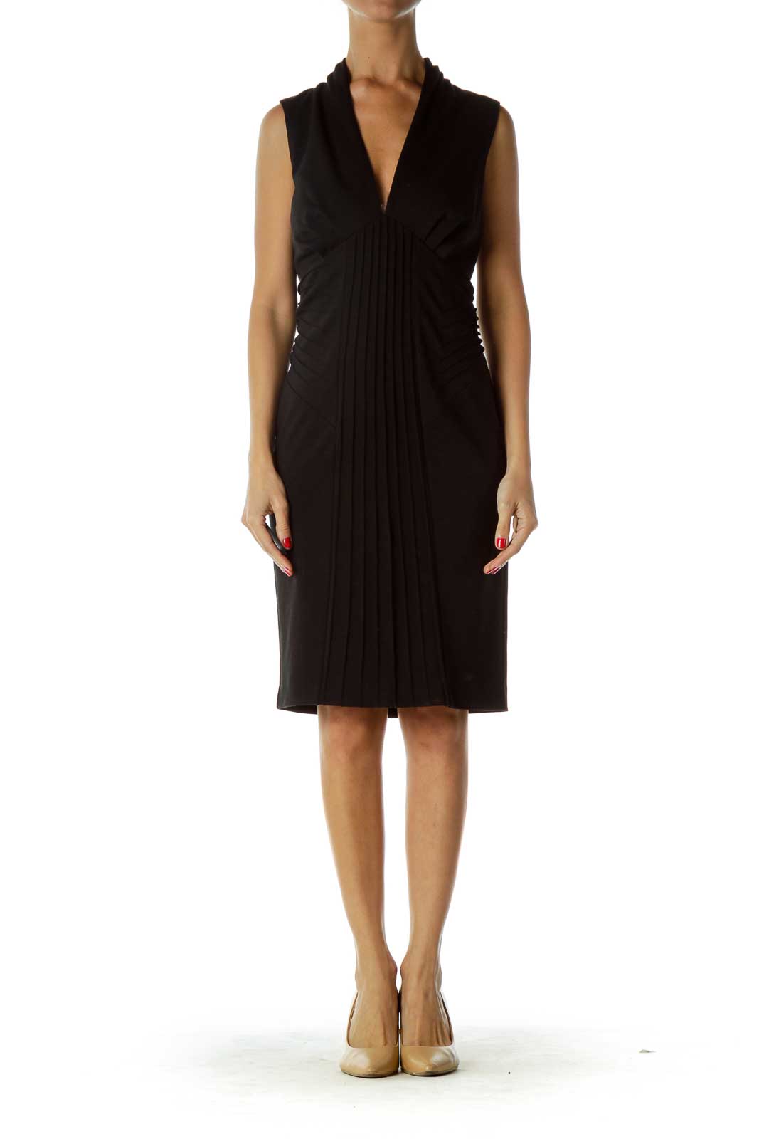 Black Pleated Cocktail Dress