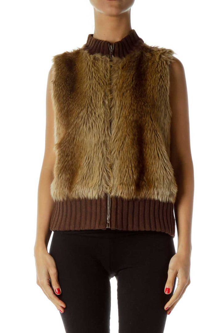 Brown Faux-Fur Vest