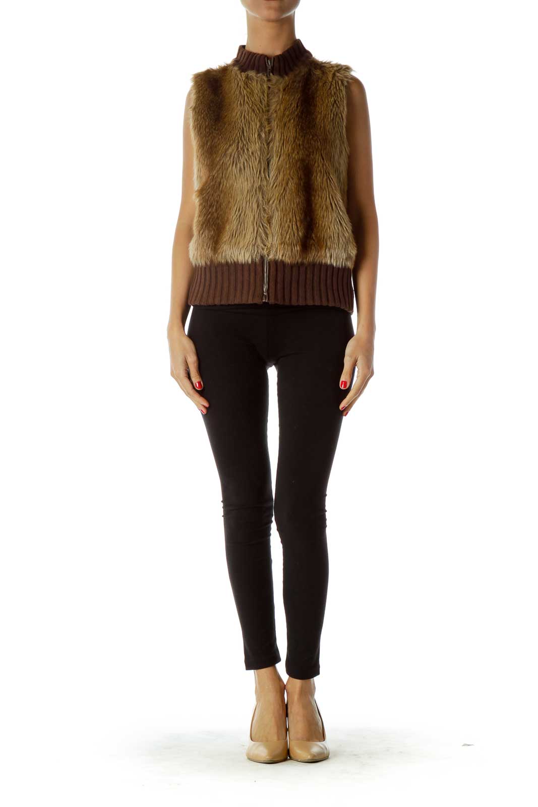 Brown Faux-Fur Vest