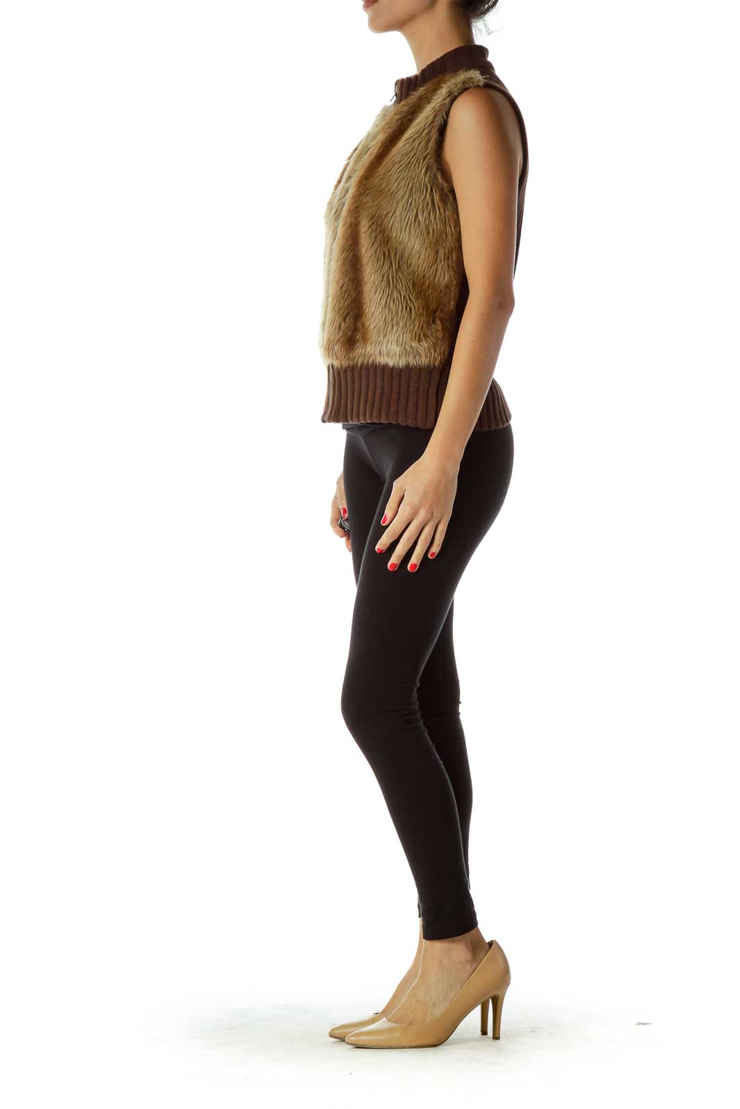 Brown Faux-Fur Vest