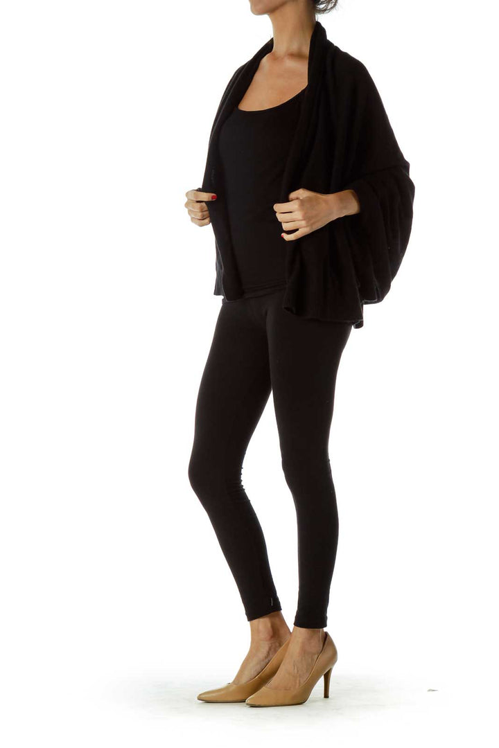 Black One Size Cashmere Cape