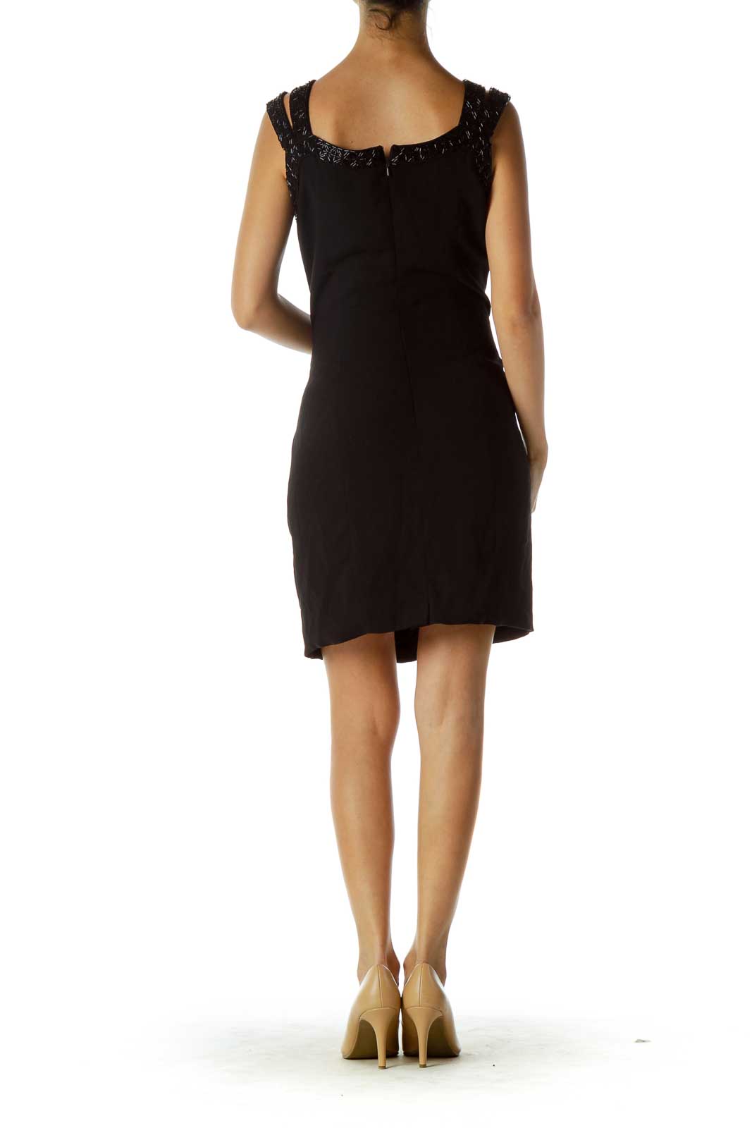 Black Beaded Sheath Dress