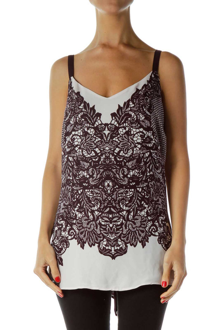 Purple Pink Print Tank Top