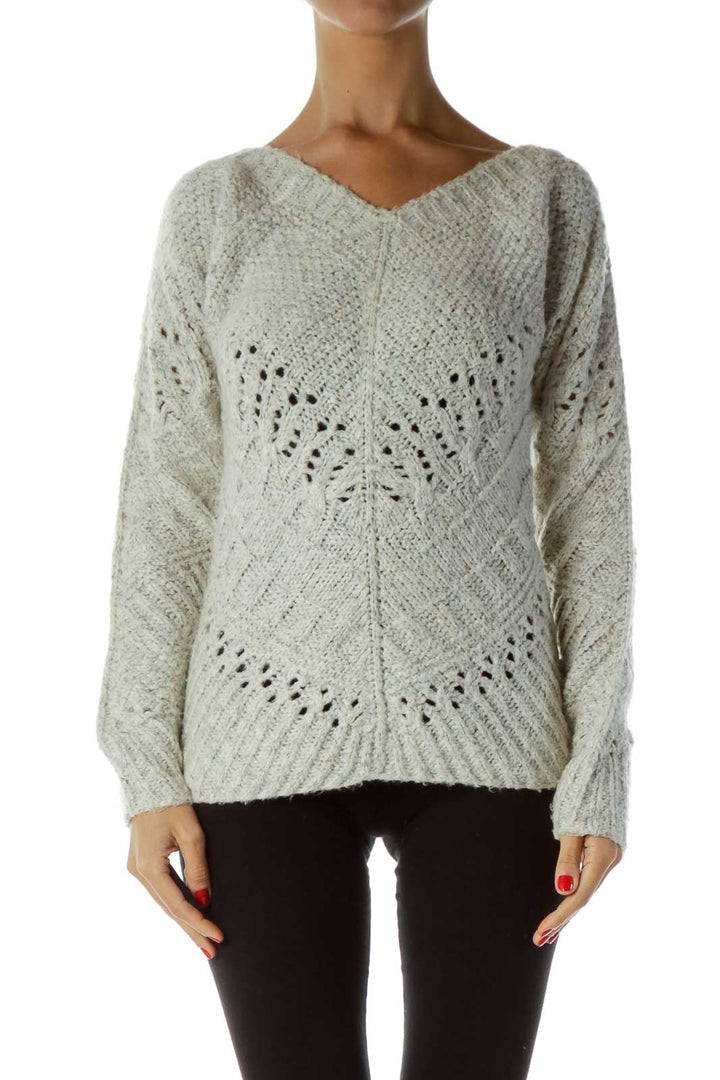 Gray Cable Knit Sweater