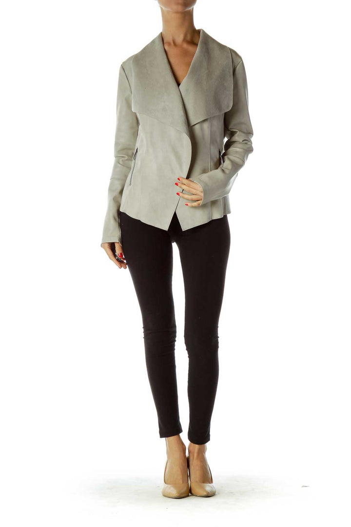 Gray Faux-Suede Jacket