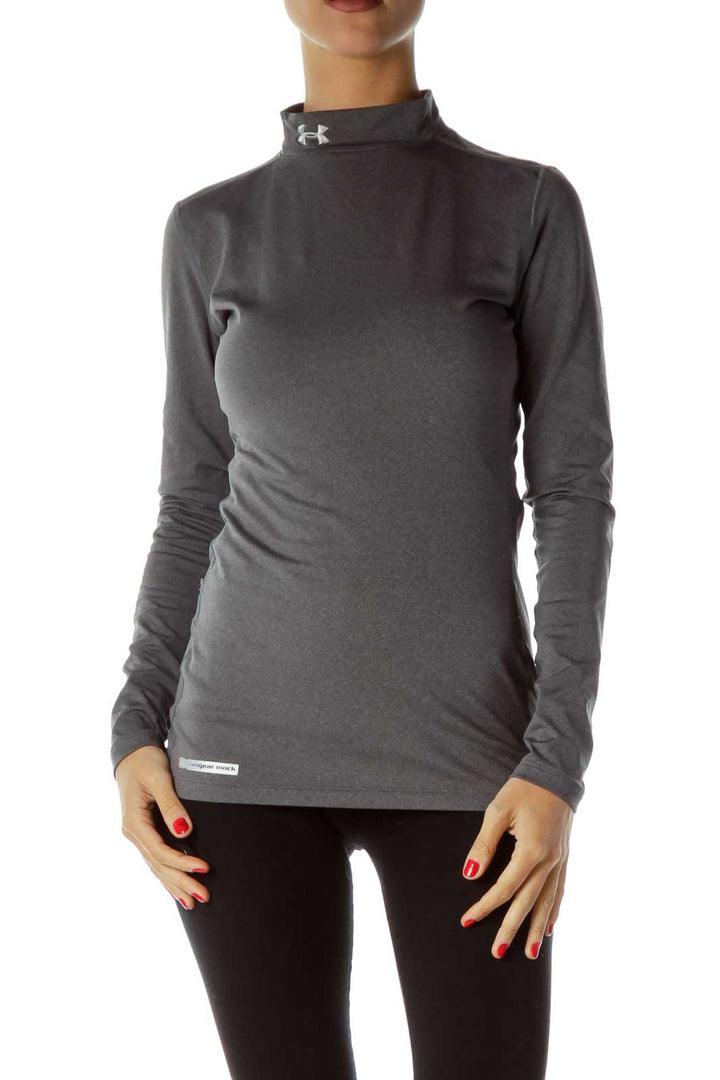 Gray Turtle Neck Sports Top