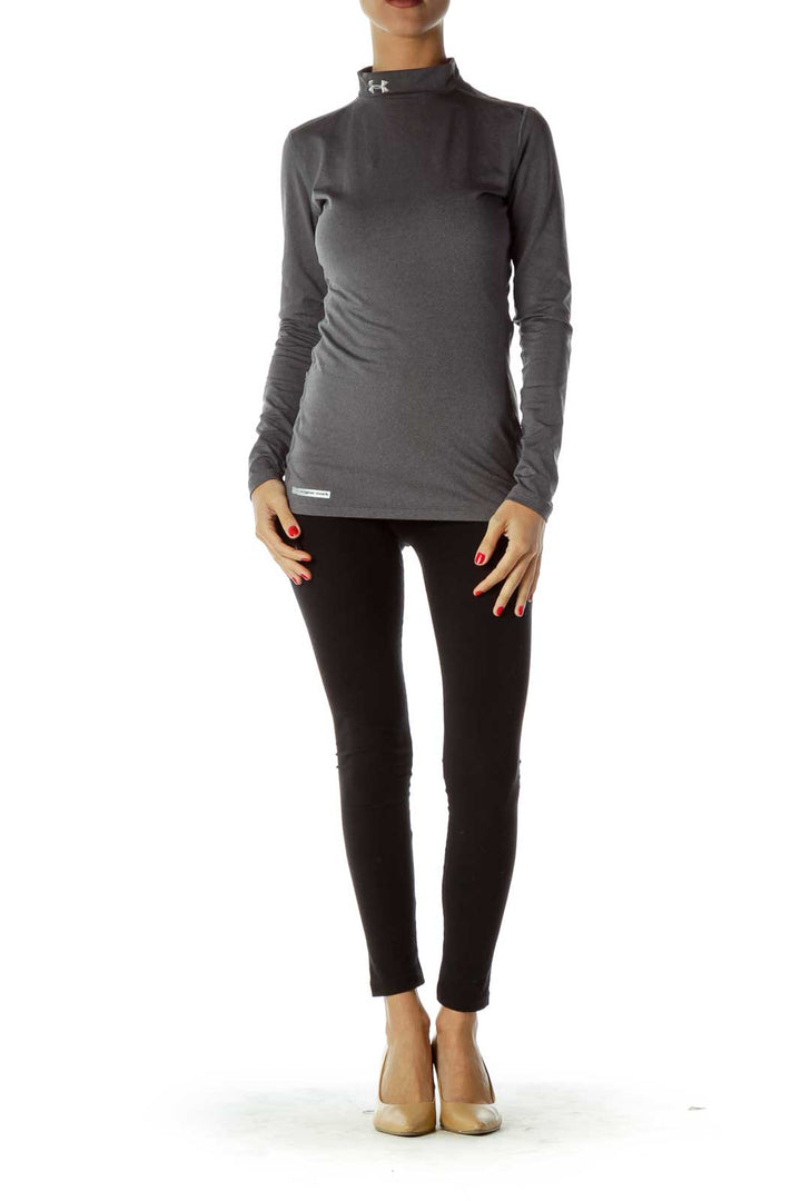 Gray Turtle Neck Sports Top