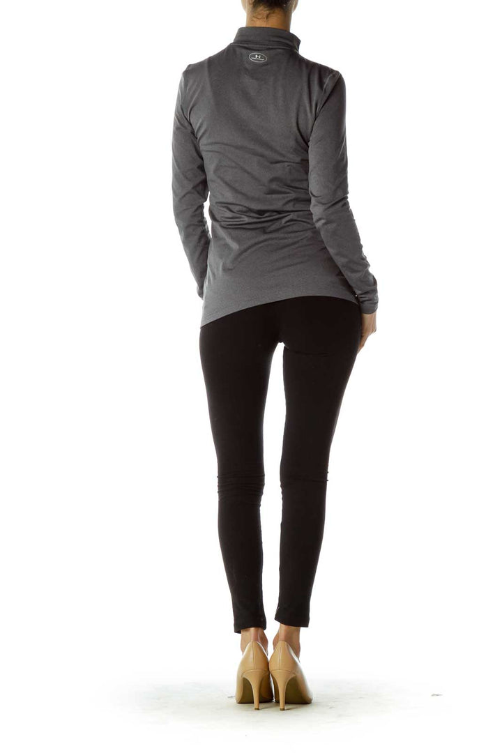 Gray Turtle Neck Sports Top