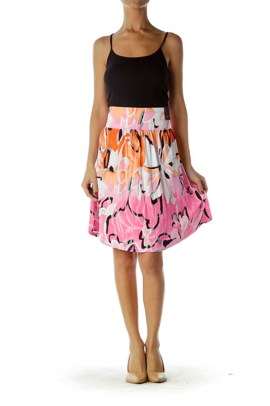 Pink Orange A-Line Mini Skirt