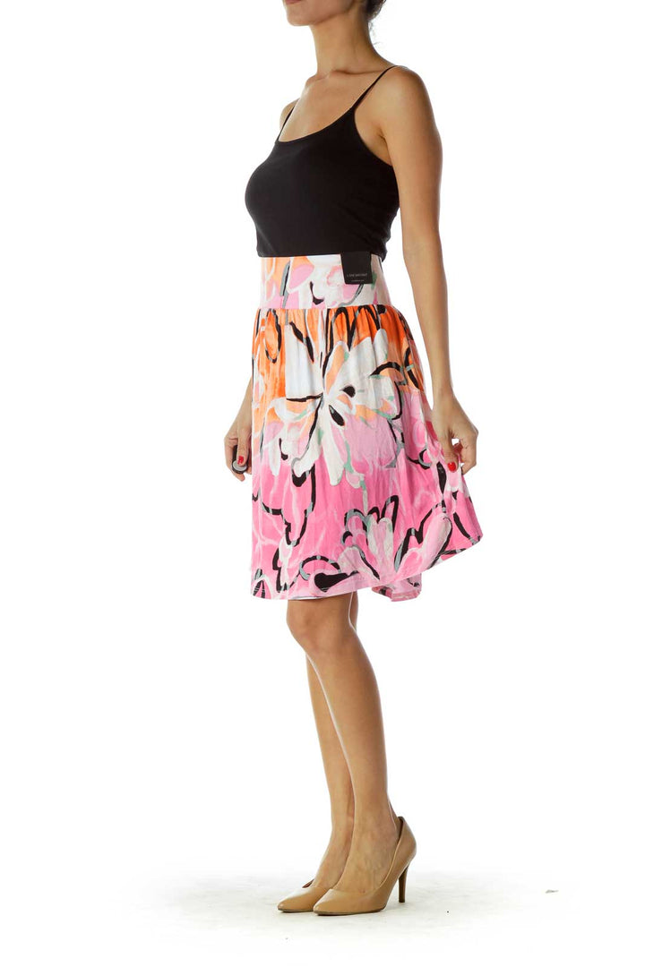 Pink Orange A-Line Mini Skirt