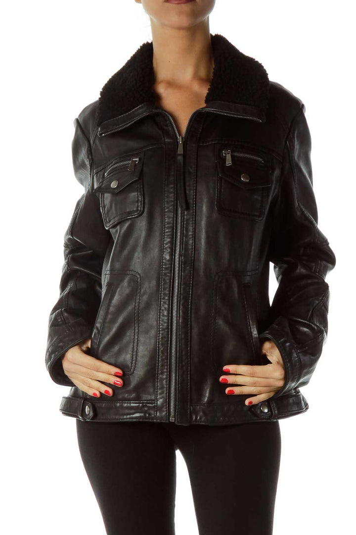 Black Leather Biker Jacket